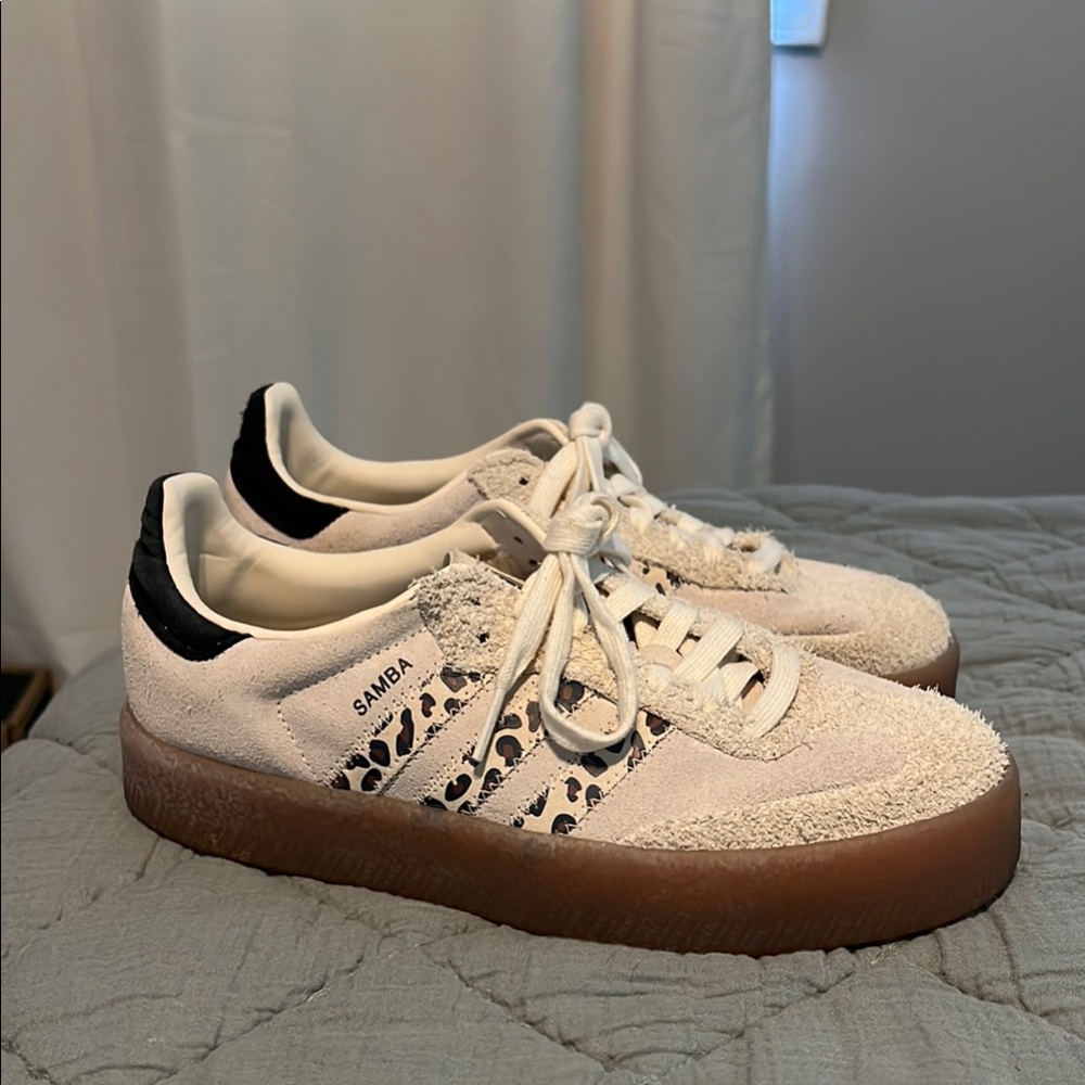 Adidas Samba with Leopard Accents